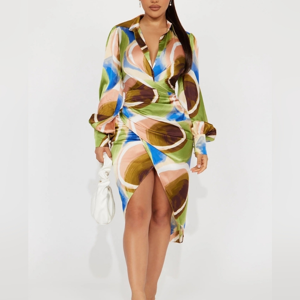Satin midi dress